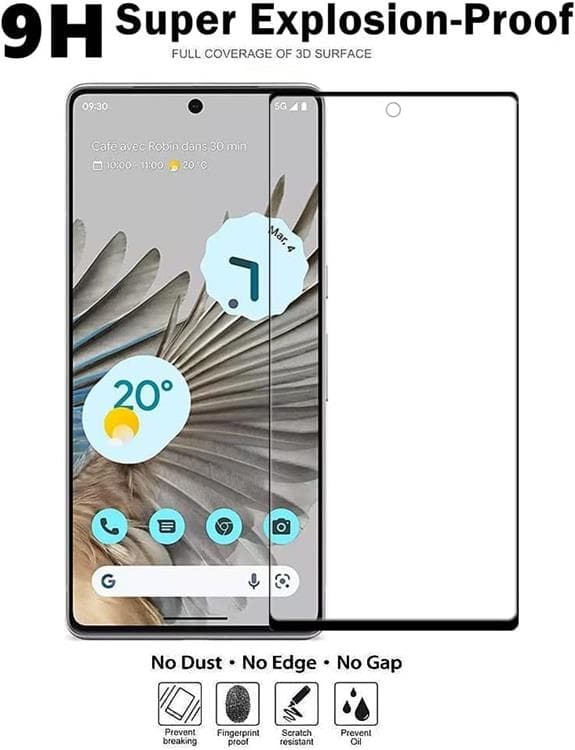 [1-PACK] Google Pixel 8 Pro hærdet glas Skærmbeskytter - Sort Transparent