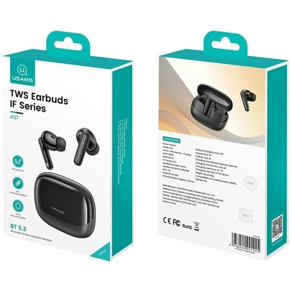 USAMS TWS In-Ear Hovedtelefoner Bluetooth IF27 - Sort Svart