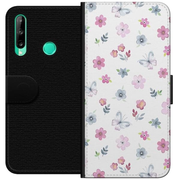 Plånboksfodral till Huawei P40 lite E med Blommor och fjärillar