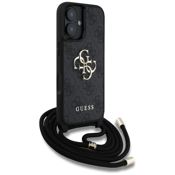 Guess Telefontaske til iPhone 16 Crossbody Stort Logo - Sort Black