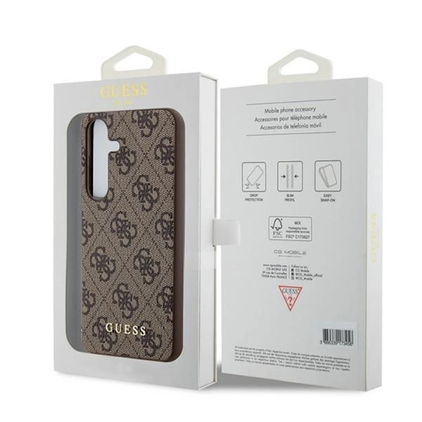 Guess Galaxy A35 5G Mobilskal Metall Gold Logo - Brun