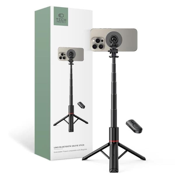 Tech-Protect Bluetooth Selfie Stick Tripod - Musta Svart
