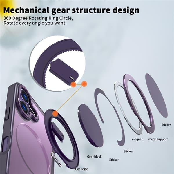 Mobilskal till iPhone 17 MagSafe TPU+PC Kickstand - Lila Lila