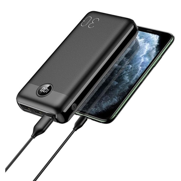 VEGER Powerbank 30000 mAh PD QC 3.0 3A 20W L30 - Svart