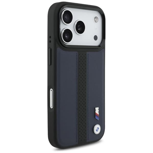 BMW telefontaske til iPhone 17 Pro MagSafe M perforeret stribe logo - Navy Blå