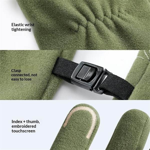 Touchvantar Handskar Cykel Termofleece Anti Slip DB80 - Svart Svart