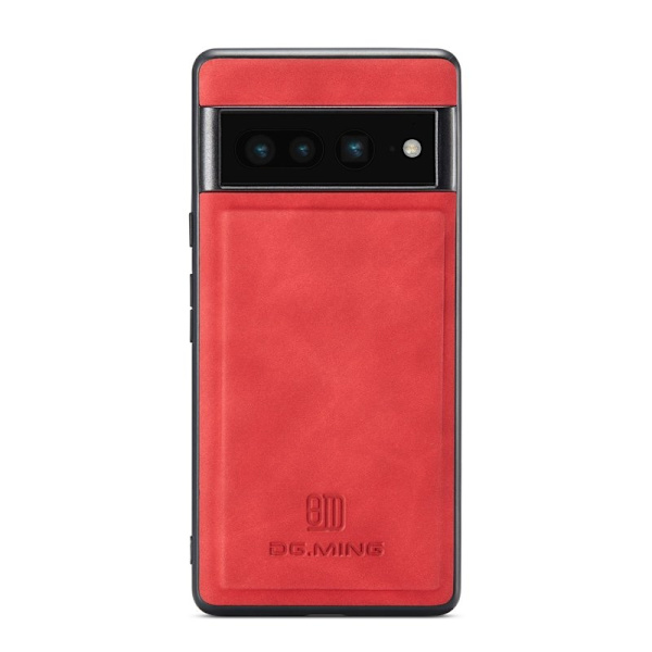 DG.MING Magnetiskt Konstläder Plånboksfodral Google Pixel 7 Pro Röd