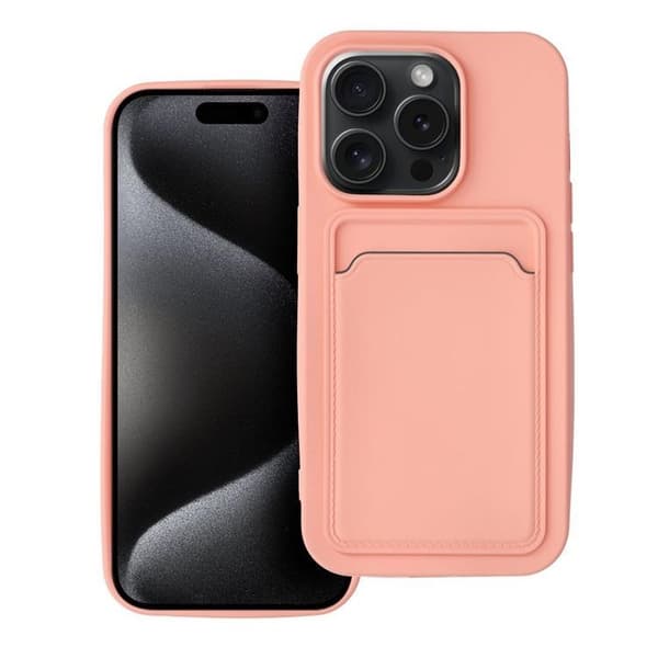 Mobilskal till iPhone 15 Pro Korthållare - Rosa Rosa