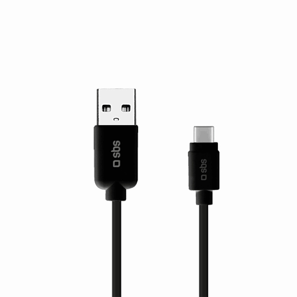 SBS USB-A - USB-C Kabel 1m - Svart Svart