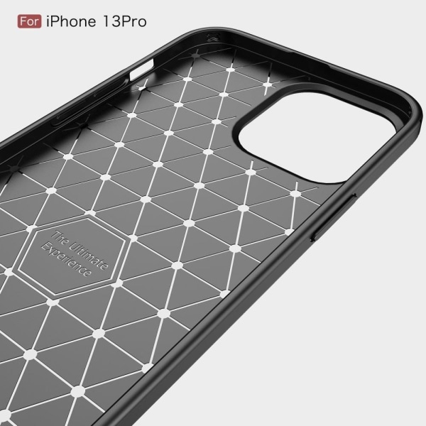 Carbon Fiber Texture Cover iPhone 13 Pro - Sort Black