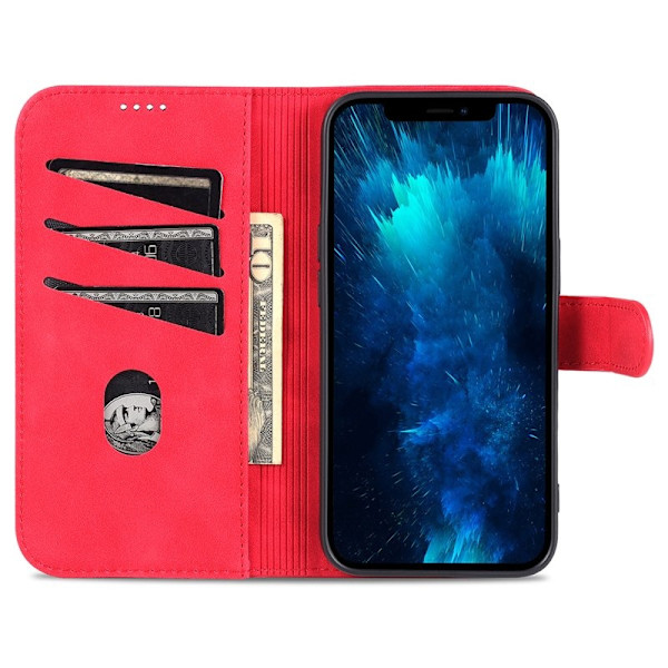 AZNS iPhone 16 Pro Max Plånboksfodral Konstläder - Röd