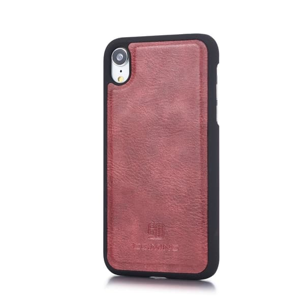 DG.MING iPhone XR Plånboksfodral i Äkta lädermed Ställfunktion Röd