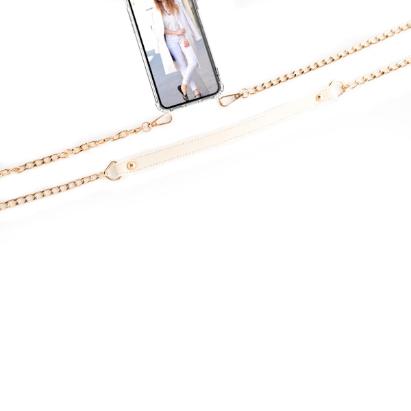 Boom iPhone 12 & 12 Pro skal med mobilhalsband- ChainStrap Beige Beige