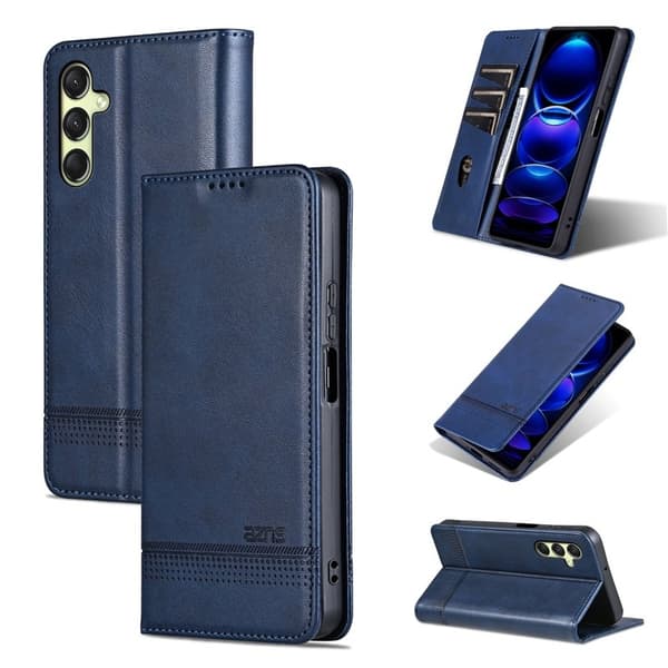 AZNS Samsung Galaxy A16 Plånboksfodral Konstläder - Blå