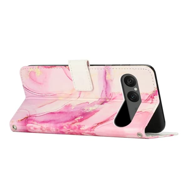 Sony Xperia 10 VII Konstläder Plånboksfodral Marble Pattern - Roséguld Roséguld