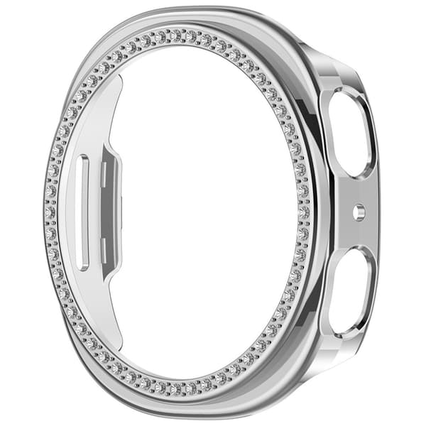 Galaxy Watch 8 (44mm) Skal Rhinestone Decor Hollow Silver