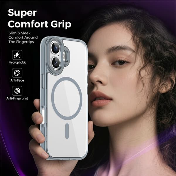 Mobilskal till iPhone 17 MagSafe TPU+PC Transparent - Titangrå Grå