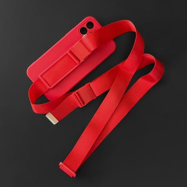 Xiaomi Redmi 10 4G (2021/2022) Skal Rope Silicone Lanyard - Röd
