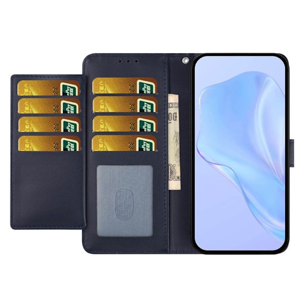 Samsung Galaxy S26 Plus Plånboksfodral Konstläder Med Rem Ställbart - Blå