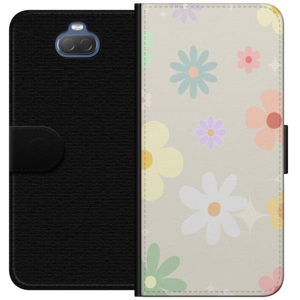 Sony Xperia 10 Pung Taske med Fejende Blomster