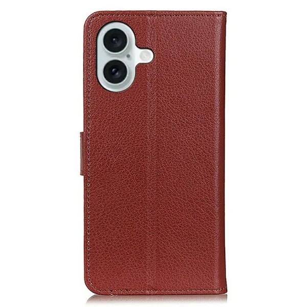 iPhone 17 Plånboksfodral Litchi Texture - Brun Brun