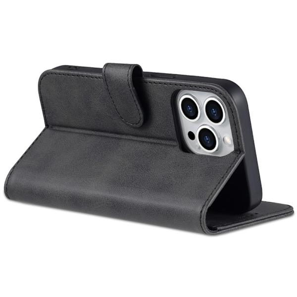 AZNS iPhone 16 Pro Max Plånboksfodral Konstläder - Svart