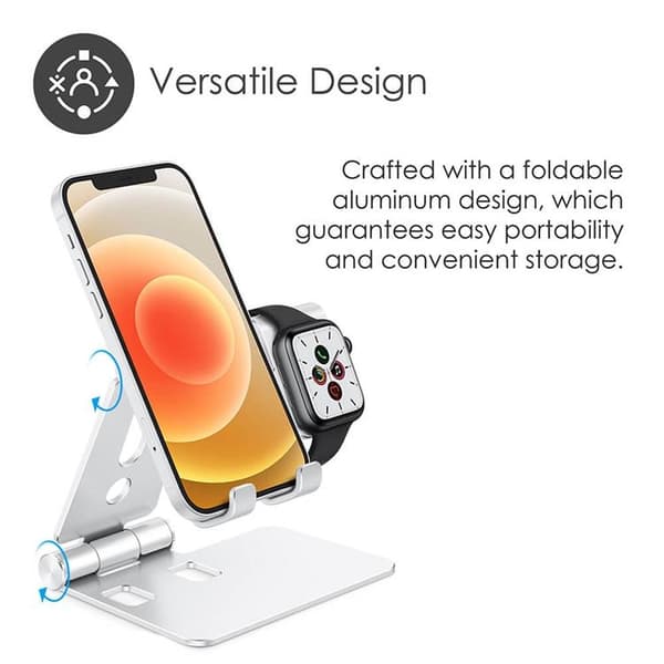 Desire 2 -latausteline Apple Watchille - Hopea Silver