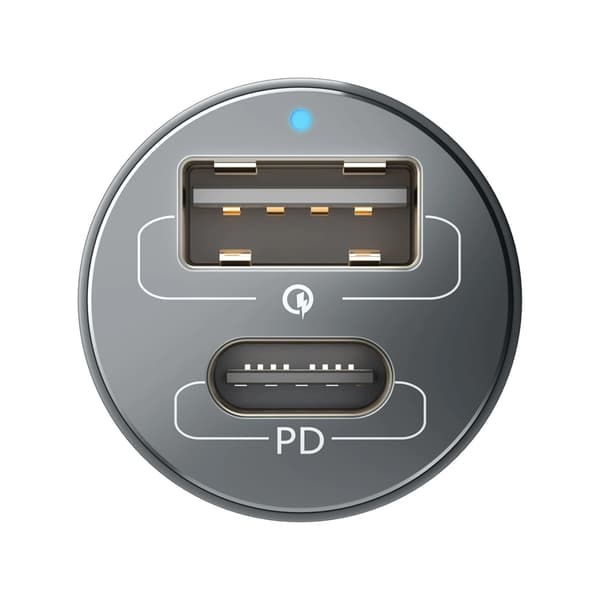 3MK Biloplader 100W USB-C USB-A Hyper - Sølv Silver