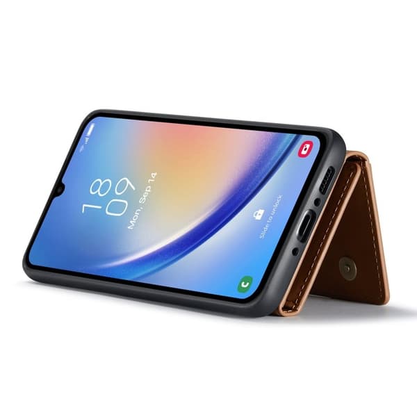 DG.MING Samsung Galaxy A34 5G Konstläder Plånboksfodral Brun