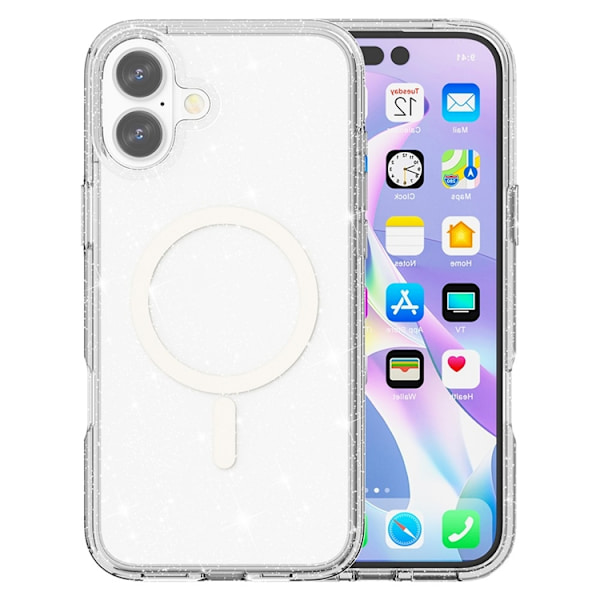 Mobilskal till iPhone 17 MagSafe Puderglitter - Vit Vit