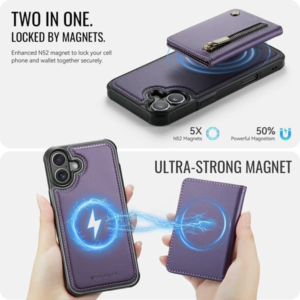 JEEHOOD J12 Mobilskal till iPhone 17 Magnetiskt Lila