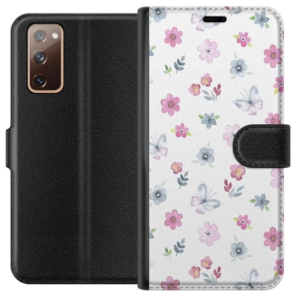 Pung Taske til Samsung Galaxy S20 FE med blomster og sommerfugle