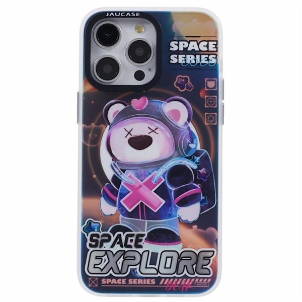JAUCASE Mobilskal till iPhone 15 Pro Max MagSafe - Space Explore Bear Blå