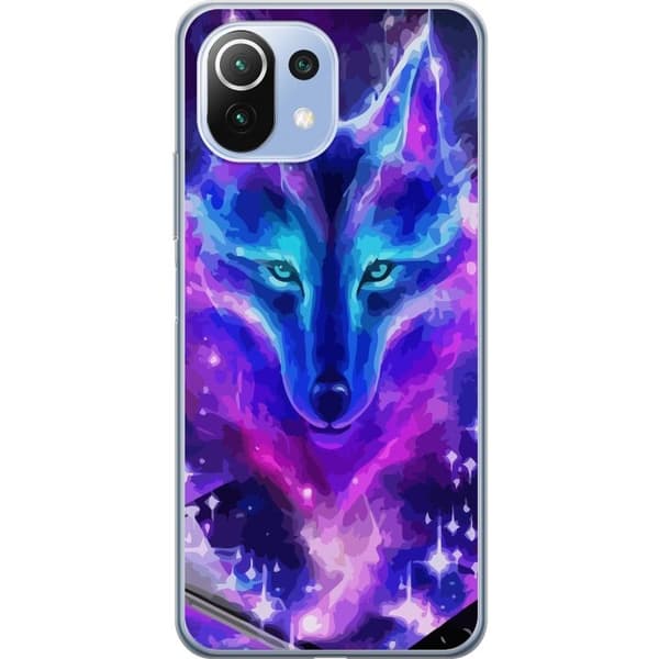 Telefontaske til Xiaomi Mi 11 Lite med Neon Wolf
