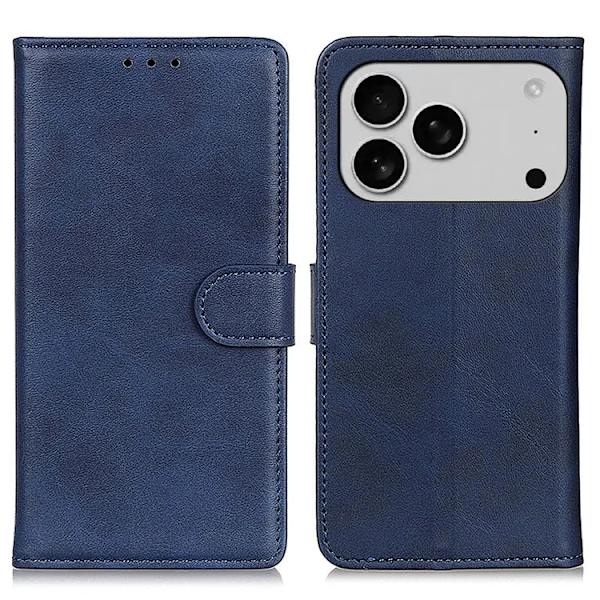 iPhone 17 Pro Plånboksfodral Cowhide Texture - Blå Blå
