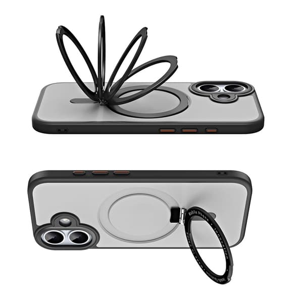Telefontaske til iPhone 17 MagSafe Kickstand TPU + Akryl Silver