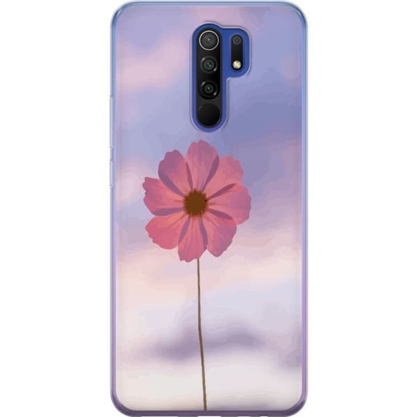 Mobilcover til Xiaomi Redmi 9 med lyserød blomst