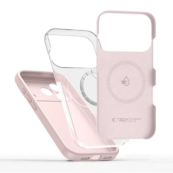 Tech-Protect Mobilskal till iPhone 17 Pro Magsafe Silikon - Pearl Rosa Rosa