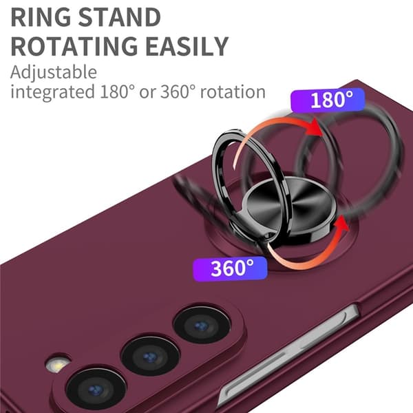 Mobilskal till Galaxy Z Fold7 5G Rotatable Ring Kickstand - Vinröd Vinröd