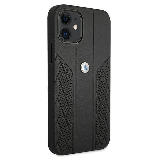 BMW Læder Curve Perforate Skal iPhone 12 mini - Sort Black