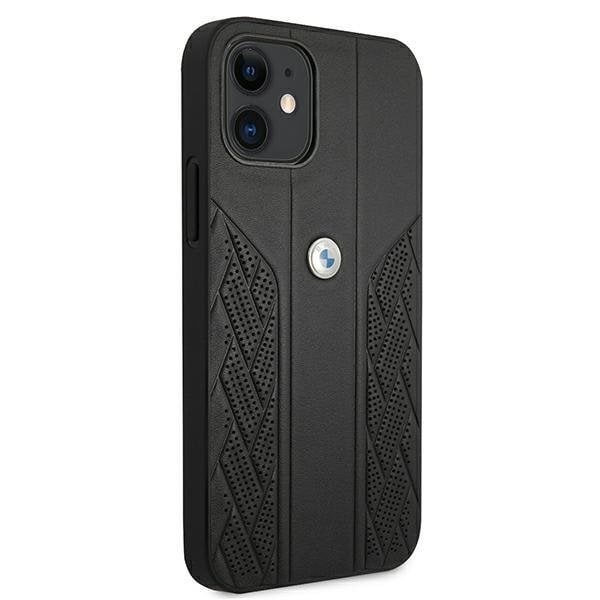 BMW Läder Curve Perforate Skal iPhone 12 mini - Svart Svart
