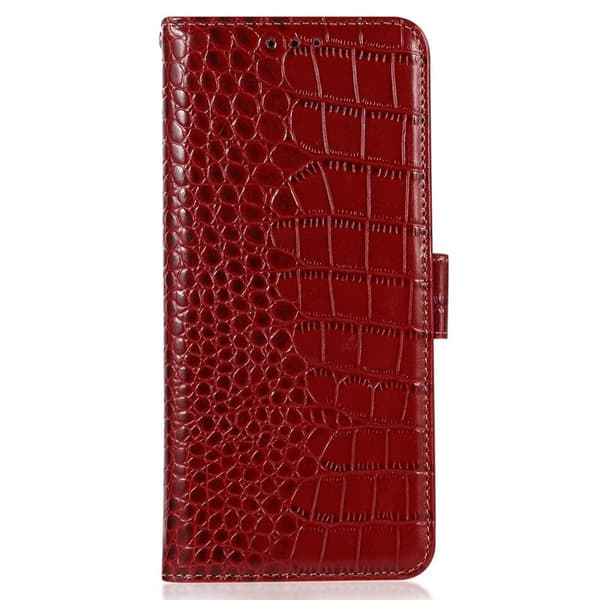 Samsung Galaxy S26 / S26 Pro Plånboksfodral RFID Skydd Äkta Läder - Röd