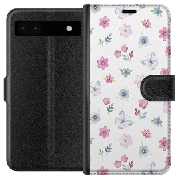 Pung Taske til Google Pixel 6a med blomster og sommerfugle