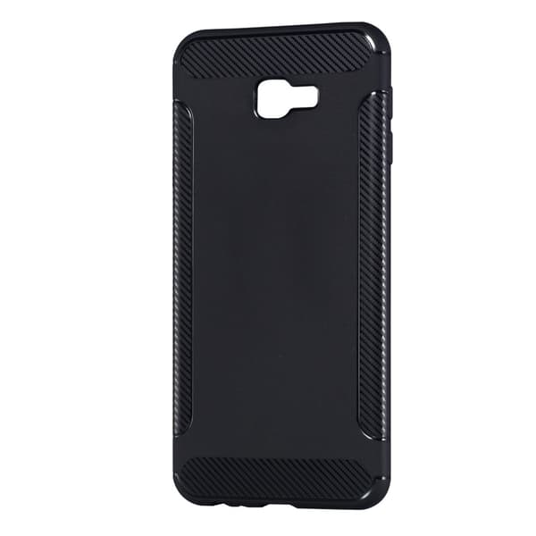 Kulfiberbørstet mobilcover til Samsung Galaxy J4 Plus - Sort Black