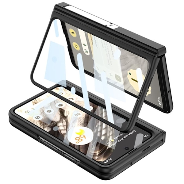 Google Pixel Fold Mobilskal Korthållare Kickstand - Carbon Svart