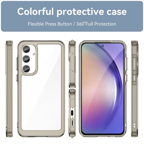 WANLONFENG Mobilskal till Samsung Galaxy A55 5G TPU XC Serie - Transparent Grå
