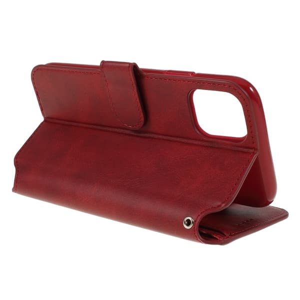 AZNS Leather Stand Konstläder Plånboksfodral för iPhone 11 6.1 tum - Röd