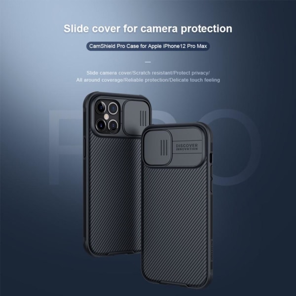 NILLKIN CamShield MobiliPhone 12 Pro Max -kuori - musta Black