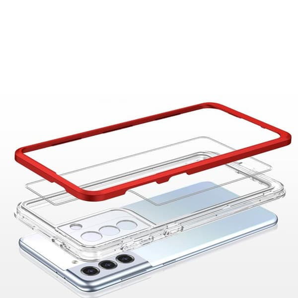 Galaxy S23 Skal Clear 3in1 - Röd Röd