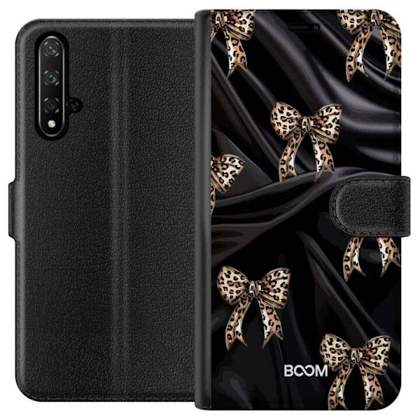 Plånboksfodral till Honor 20 med Leopard Bow